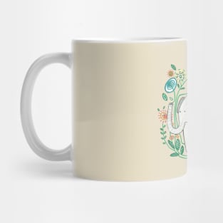 Elephant Among Flowers Mug